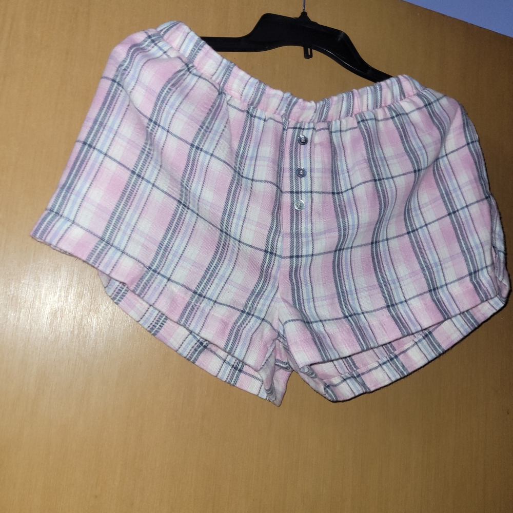 Self Esteem Pink Plaid Athletic Lounge Shorts